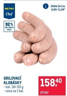Grilovací klobása Metro Chef