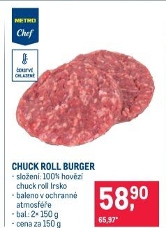 Hovězí burger Chuck roll Metro Chef