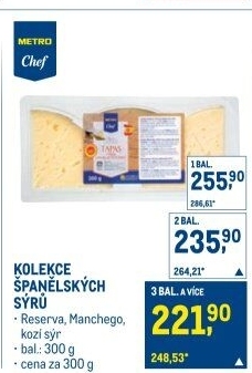 Sýry španělské výběr Metro Chef