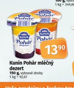 Kunín Pohár mléčný dezert 150 g