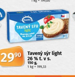 Tavený sýr light 26 % t. v s.