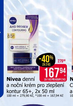Nivea denní a noční krém pro zlepšení kontur 65+, 2x 50 ml
