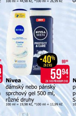 Nivea dámský nebo pánský sprchový gel 500 ml, různé druhy