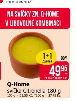 Q-Home svíčka Citronella