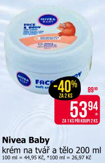 Krém hydratační na obličej a tělo dětský Baby Nivea