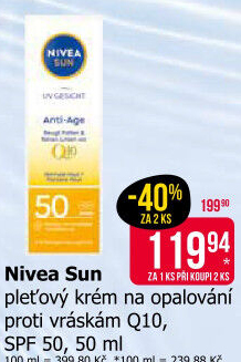 Opalovací pleťový krém proti vráskám Q10 OF 50 Sun Nivea