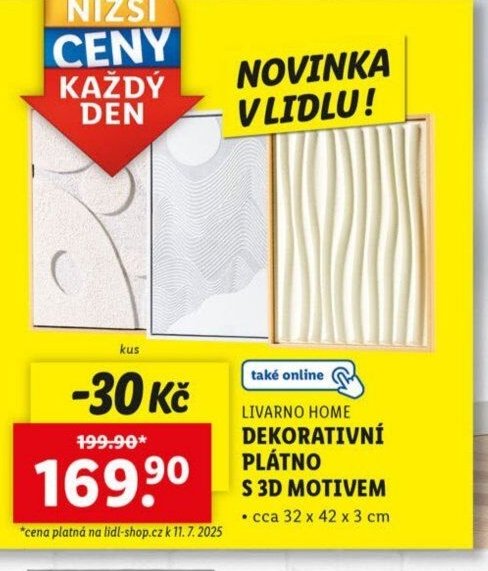 LIVARNO HOME DEKORATIVNÍ PLÁTNO S 3D MOTIVEM