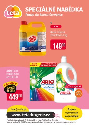 akční leták Teta drogerie 17.7.2025-31.7.2025