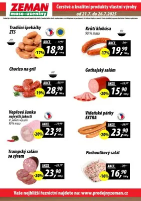 akční leták ZEMAN maso - uzeniny 21.7.2025-26.7.2025