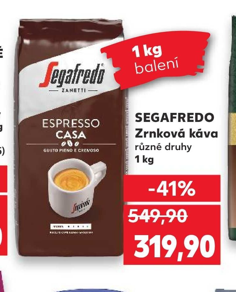 SEGAFREDO Zrnková káva