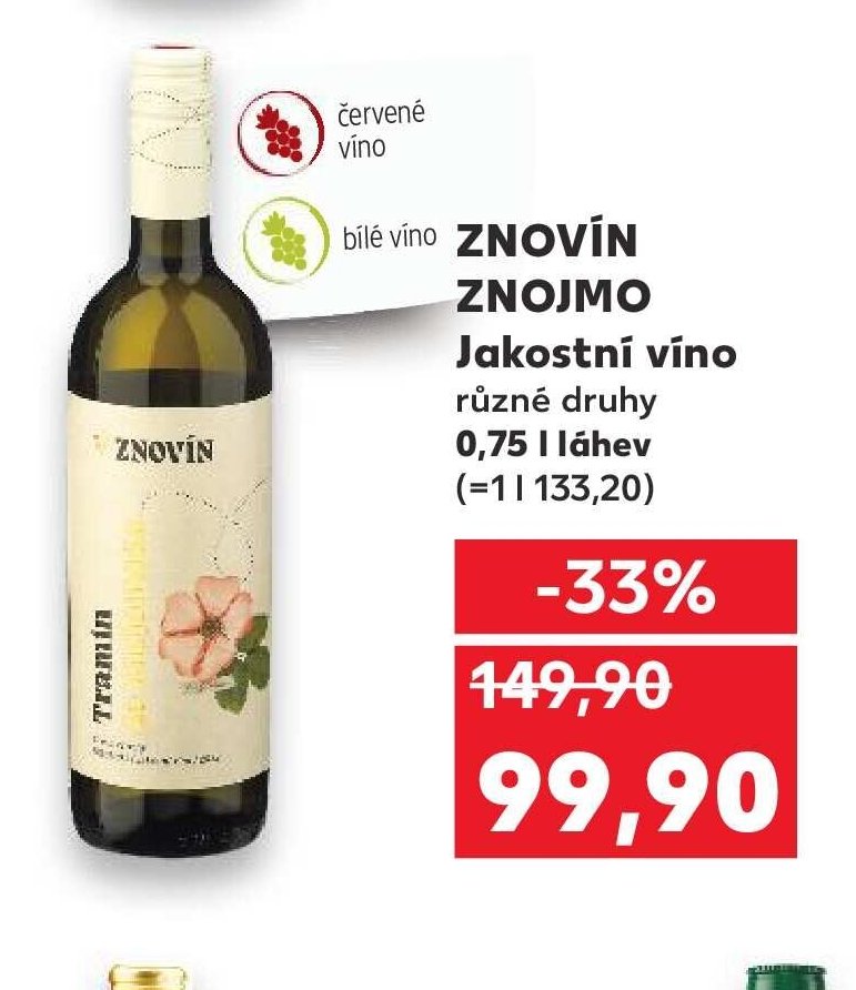 ZNOVÍN ZNOJMO Jakostní víno různé druhy - Kaufland akcniletaky.com