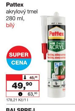 Pattex akrylový tmel 280 ml, bílý