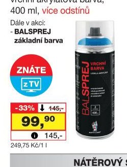 BALSPREJ vrchní akrylátová barva, 400 ml