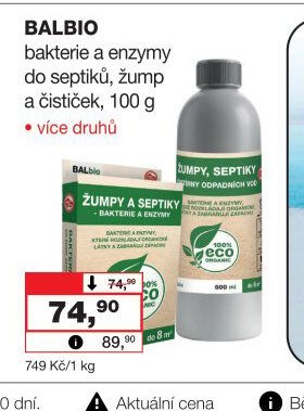BALBIO bakterie a enzymy do septiků
