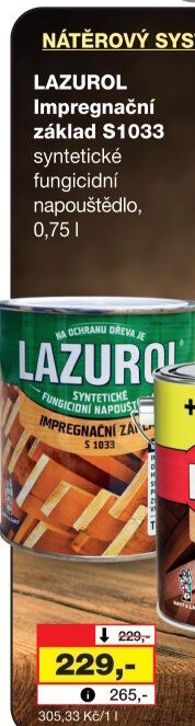 Impregnační základ na dřevo Lazurol