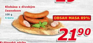 Klobása s divokým česnekem Krásno