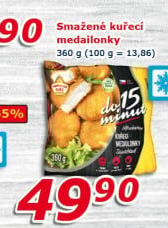 Medailonky kuřecí smažené mražené Vodňanské kuře