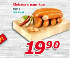Papriková klobása Maso uzeniny Písek