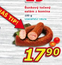 Salám šunkový točený z komína Uzenářství Vávra