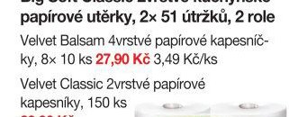 Velvet Balsam 4vrstvé papírové kapesníčky