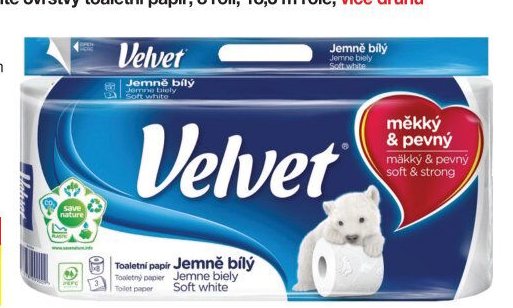 Velvet Soft White 3vrstvý toaletní papír