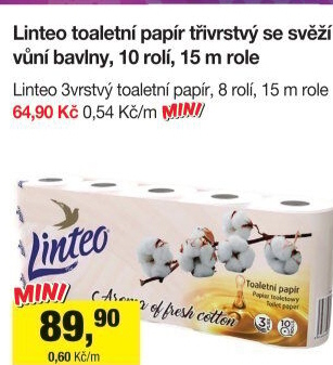Toaletní papír 3vrstvý Linteo