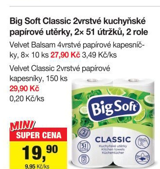 Utěrky kuchyňské 2vrstvé Classic Big Soft
