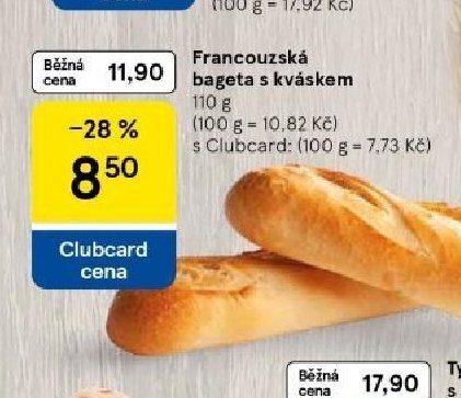 Francouzská bageta s kváskem