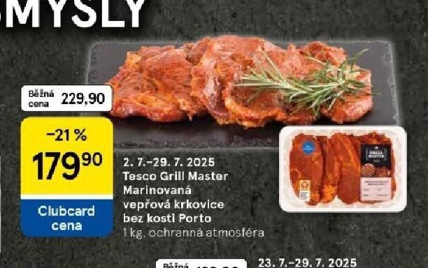 Tesco Grill Master Marinovaná vepřová krkovice bez kosti Porto - Tesco akcniletaky.com