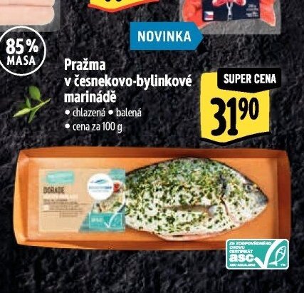 Pražma v česnekovo-bylinkové marinádě