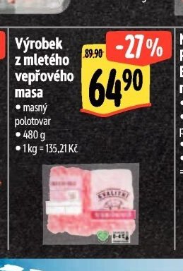 Výrobek z mletého vepřového masa