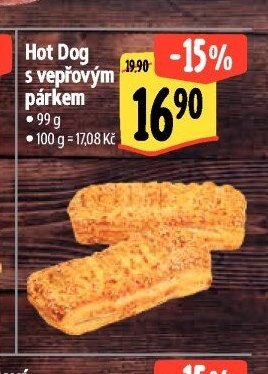 Hot Dog s vepřovým párkem