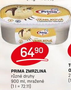 Zmrzlina ve vaničce Prima