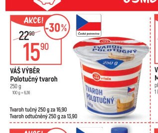 Váš Výběr Polotučný tvaroh 250 g