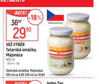 Váš Výběr Tatarská omáčka, Majonéza 400 ml