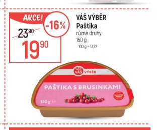 Váš Výběr Paštika různé druhy 150 g