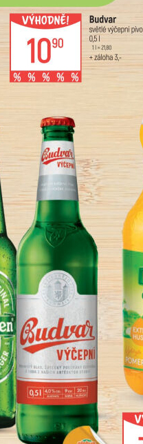Pivo světlé výčepní Budweiser Budvar