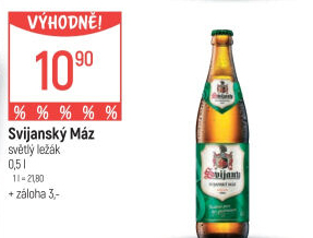Pivo světlý ležák 11° Svijanský Máz Svijany