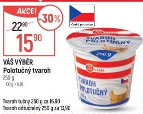Tvaroh polotučný Váš výběr