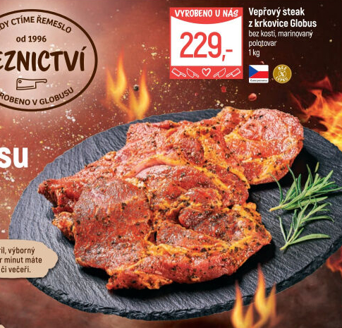 Vepřová krkovice steak marinovaný Globus