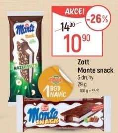 Dezert mléčný Monte Snack Zott