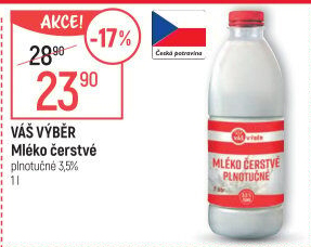 Mléko čerstvé Váš Výběr - 3,5% plnotučné