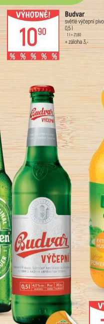 Pivo světlé výčepní Budweiser Budvar