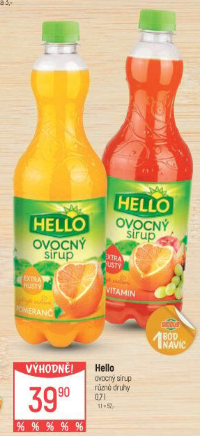 Sirup ovocný Hello