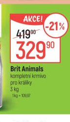 Brit Animals kompletní krmivo pro králíky 3 kg