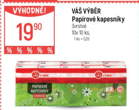 Papírové kapesníčky 3vrstvé Váš Výběr