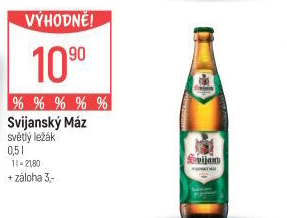 Pivo světlý ležák 11° Svijanský Máz Svijany