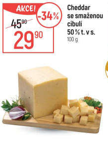 Sýr Cheddar se smaženou cibulí
