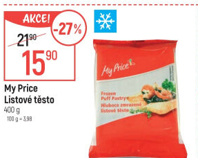 Těsto listové mražené My Price