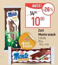 Dezert mléčný Monte Snack Zott